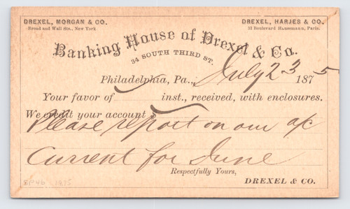 1875 banking house - banking, drexel