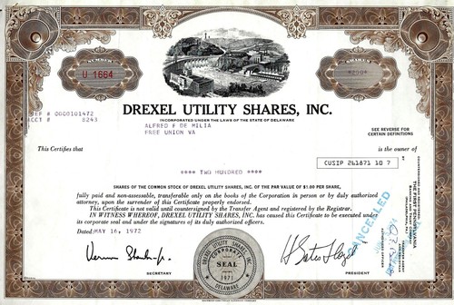 Drexel utility shares inc - drexel,